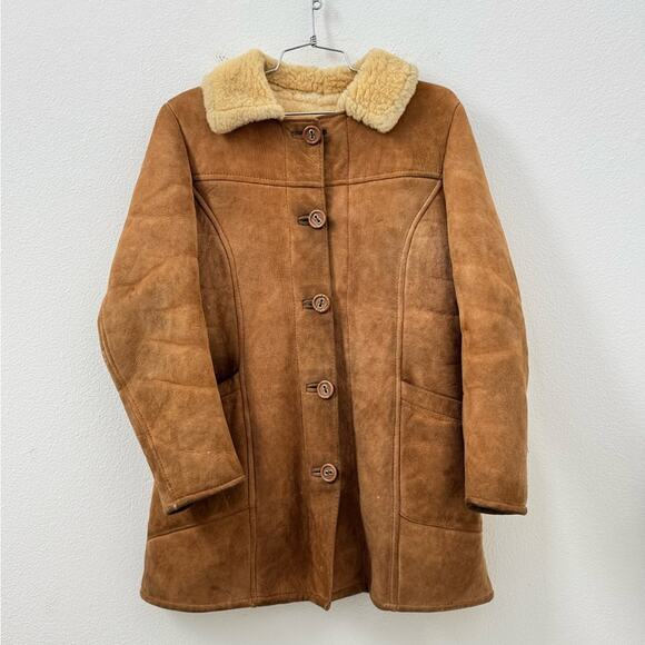 Vintage shearling leather jacket - Picture 1 of 10